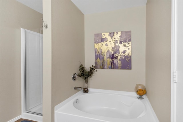 1837 Trego Dr, Fort Worth, TX 76247 - full bathroom with a bath and a stall shower