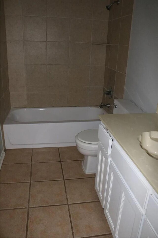 627 Cherry Ln, Southlake, TX 76092 - bathroom featuring tile patterned floors, vanity, and shower / bath combination