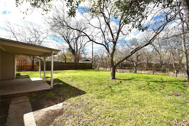 2625 Fairbrook St, Irving, TX 75062 - fenced backyard with a patio area