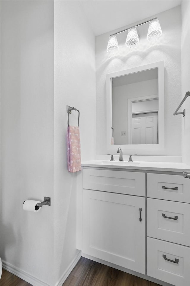 1800 Chatham Dr, Flower Mound, TX 75028 - bathroom with vanity and wood finished floors