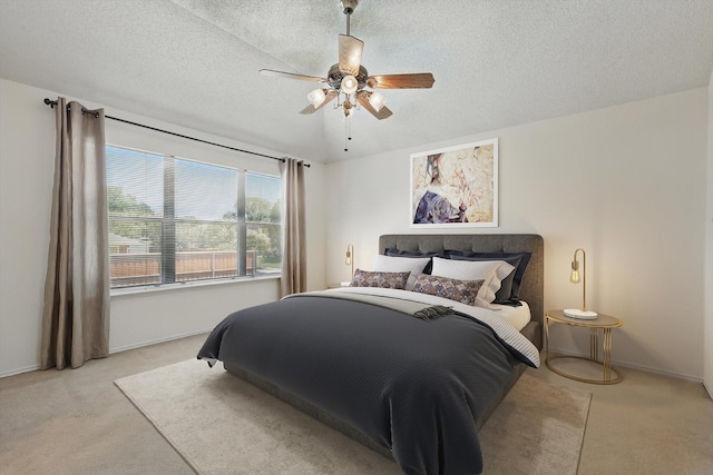 1800 Chatham Dr, Flower Mound, TX 75028 - bedroom with light carpet, ceiling fan, and a textured ceiling