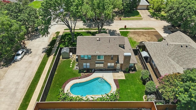 1800 Chatham Dr, Flower Mound, TX 75028 - aerial view of property and surrounding area with a pool area