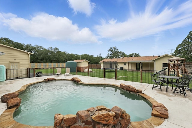 600 Reese Ln, Azle, TX 76020 - view of pool with a patio area and a fenced backyard