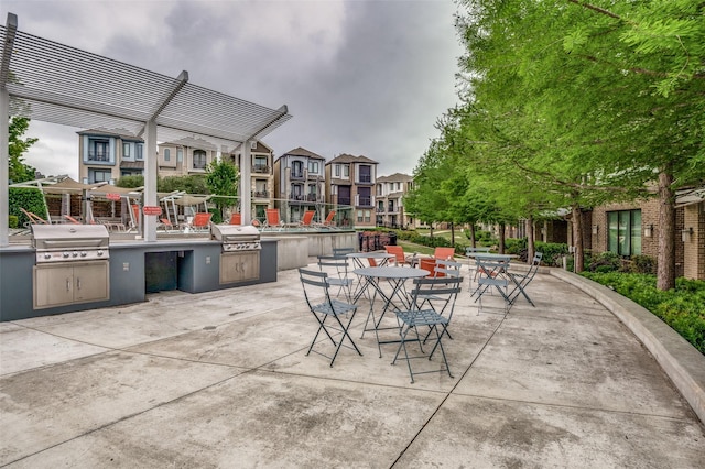 8203 Laflin Ln, Dallas, TX 75231 - view of patio featuring area for grilling and a residential view