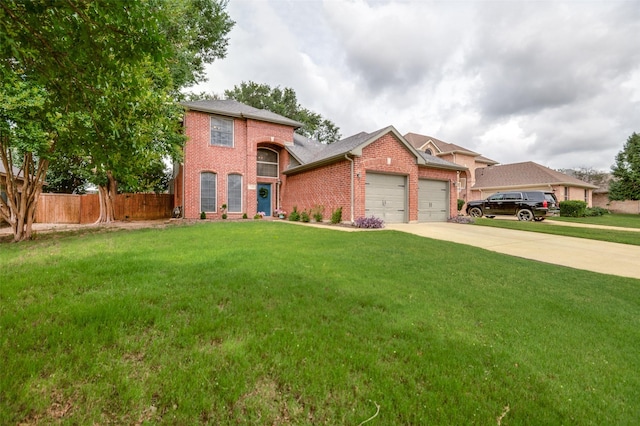 3209 Windridge Ln, Corinth, TX 76208 - traditional home with brick siding, an attached garage, and driveway