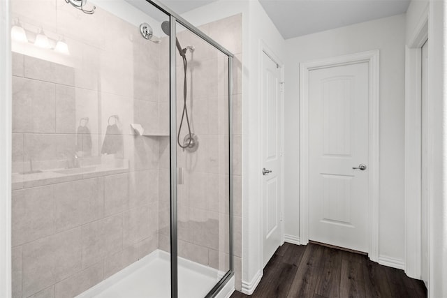 9200 S Field Ln, Arlington, TX 76002 - full bath with a shower stall and wood finished floors