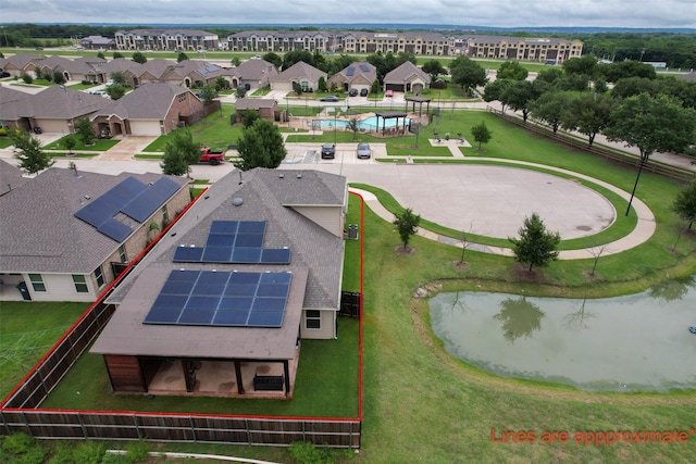 9200 S Field Ln, Arlington, TX 76002 - aerial view of residential area with a pool area and a nearby body of water