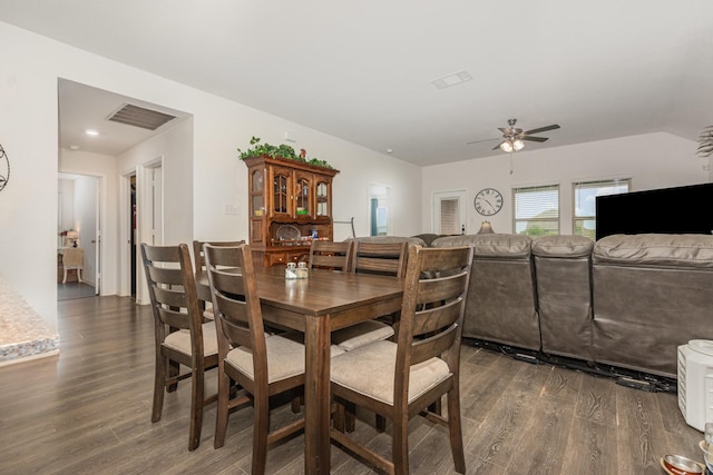 1112 Quaint Mdw, Princeton, TX 75407 - dining space with dark wood-style floors and ceiling fan