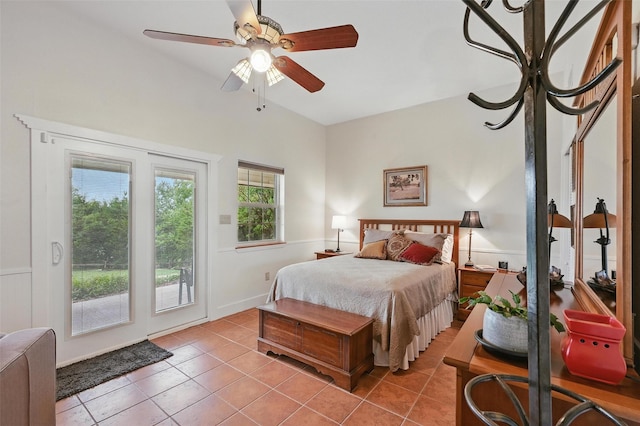 2116 Darby Dan Ct, Granbury, TX 76049 - bedroom with light tile patterned floors and ceiling fan