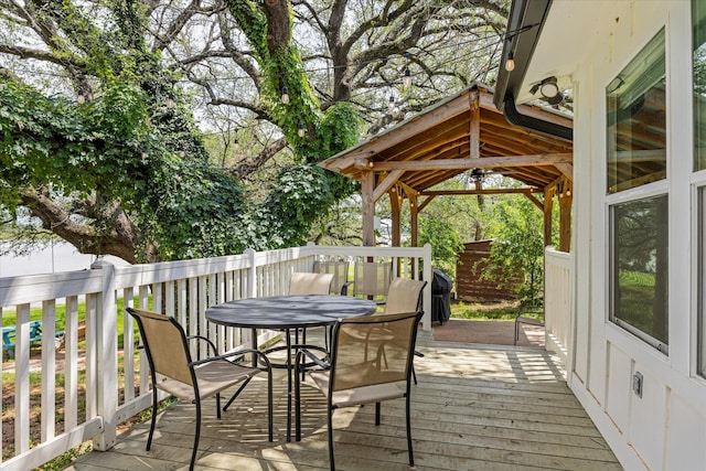 5986 Field Ct, Granbury, TX 76048 - deck featuring outdoor dining area and a gazebo