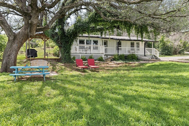 5986 Field Ct, Granbury, TX 76048 - view of front of home featuring a porch and a front lawn