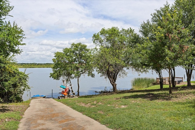 5986 Field Ct, Granbury, TX 76048 - water view featuring a boat dock