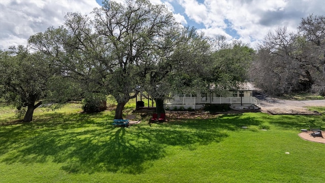 5986 Field Ct, Granbury, TX 76048 - view of green lawn with covered porch