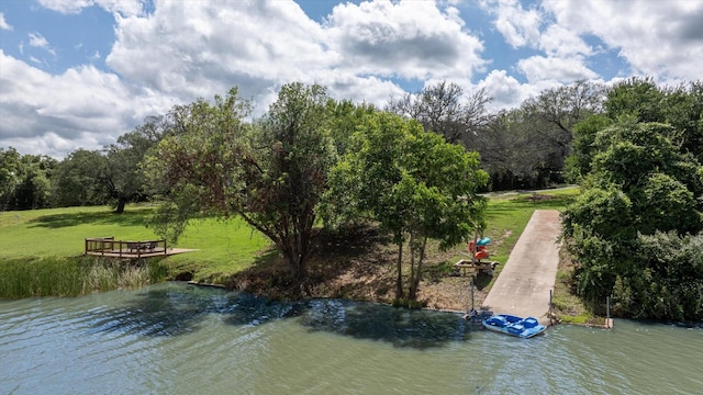5986 Field Ct, Granbury, TX 76048 - dock area with a water view and a yard