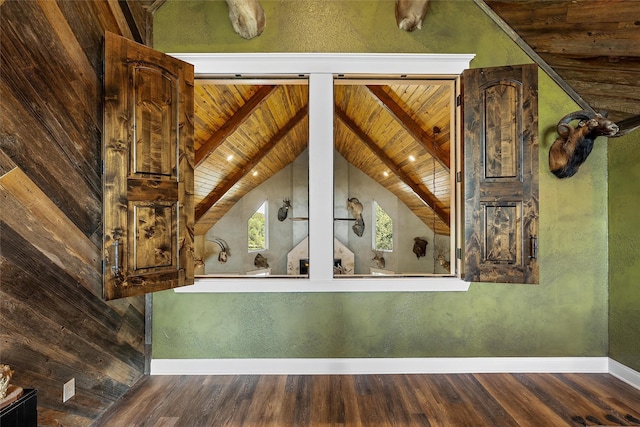 8029 N River Xing, China Spring, TX 76633 - detailed view of a wooden ceiling with exposed beams and wood finished floors