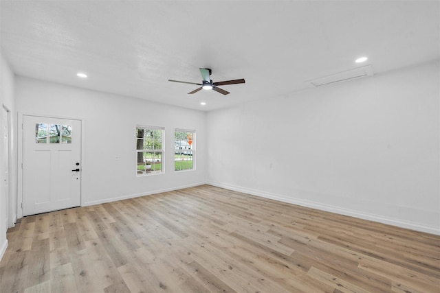 1813 Madera Dr, Waco, TX 76705 - spare room with light wood-style floors, recessed lighting, and ceiling fan
