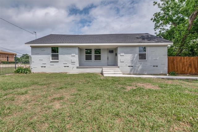 2775 E Overton Rd, Dallas, TX 75216 - back of property with brick siding, crawl space, and roof with shingles