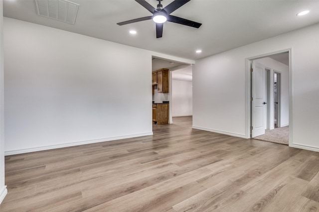 2775 E Overton Rd, Dallas, TX 75216 - spare room with ceiling fan, light wood-style floors, and recessed lighting