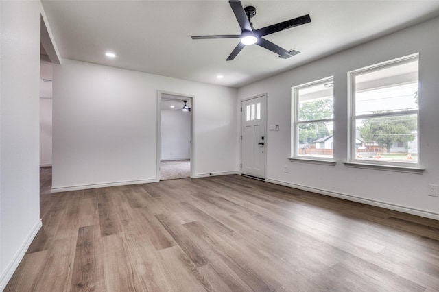 2775 E Overton Rd, Dallas, TX 75216 - entryway featuring ceiling fan, wood finished floors, and recessed lighting