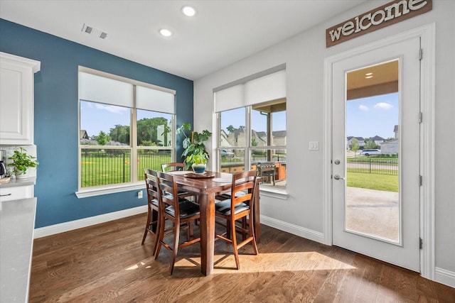 3005 Landmark Pl, Heath, TX 75126 - dining space with wood finished floors and recessed lighting