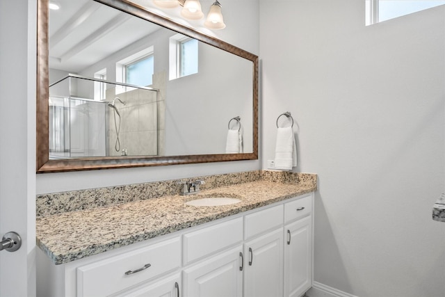 3005 Landmark Pl, Heath, TX 75126 - bathroom with vanity and a tile shower