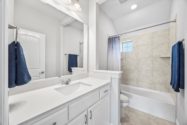 3005 Landmark Pl, Heath, TX 75126 - full bath with vanity, shower / bathtub combination with curtain, and tile patterned flooring