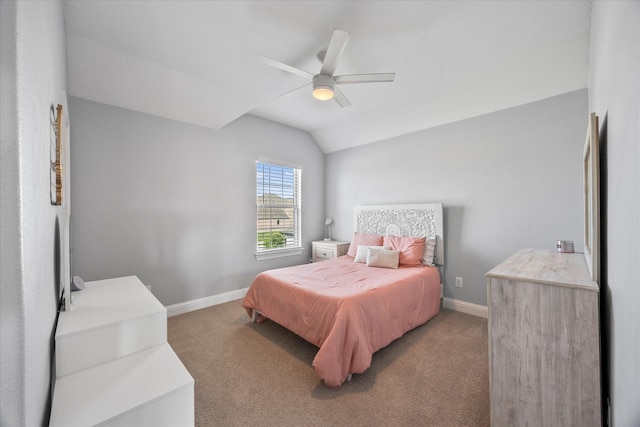 3005 Landmark Pl, Heath, TX 75126 - bedroom featuring carpet, vaulted ceiling, and ceiling fan