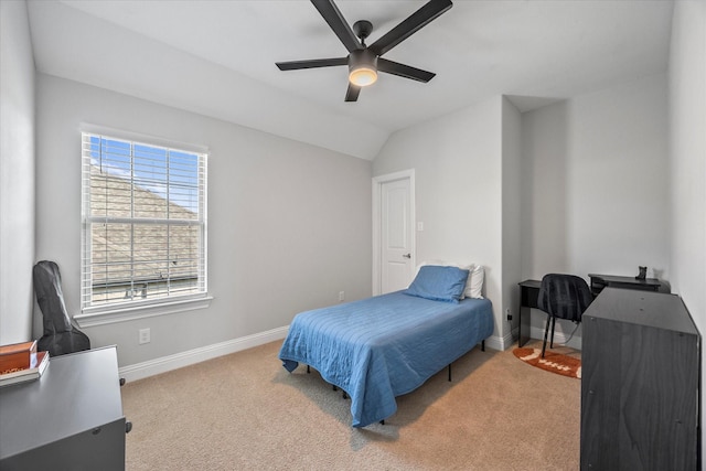3005 Landmark Pl, Heath, TX 75126 - carpeted bedroom featuring an office area, ceiling fan, and vaulted ceiling