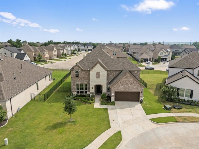 3005 Landmark Pl, Heath, TX 75126 - french country style house with a residential view, concrete driveway, a garage, stone siding, and a shingled roof