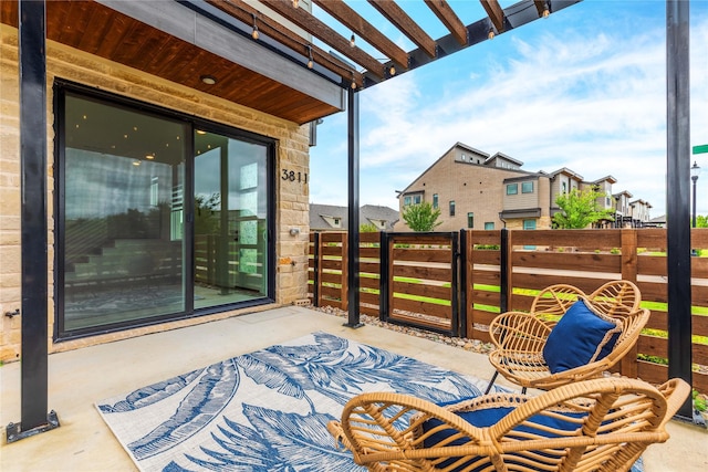 3811 Pine Leaf Ln, Prosper, TX 75078 - view of patio with a pergola and a residential view
