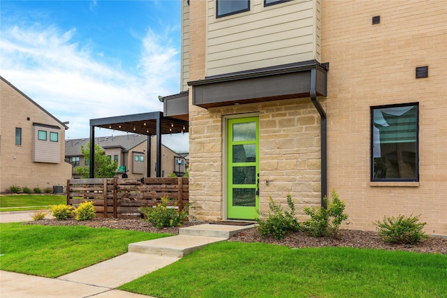 3811 Pine Leaf Ln, Prosper, TX 75078 - doorway to property with stone siding
