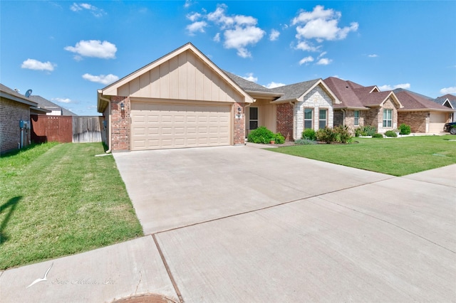 7362 Connor Rd, Abilene, TX 79602 - ranch-style house featuring driveway, a garage, board and batten siding, and brick siding