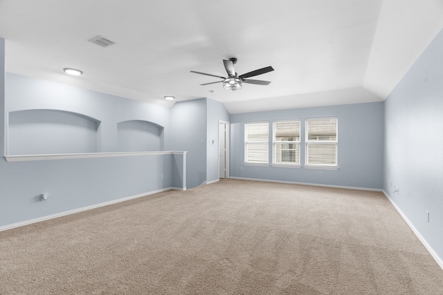 10305 Matador Dr, Mckinney, TX 75072 - carpeted spare room with ceiling fan and vaulted ceiling
