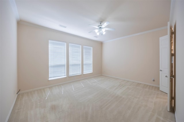 220 Justin Rd, Murphy, TX 75094 - unfurnished room with a ceiling fan, light carpet, and crown molding