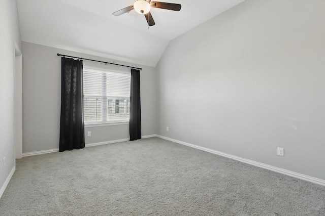 1617 Commons Way, Prosper, TX 75078 - unfurnished room with ceiling fan, lofted ceiling, and carpet