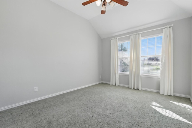 1617 Commons Way, Prosper, TX 75078 - carpeted empty room with ceiling fan and vaulted ceiling