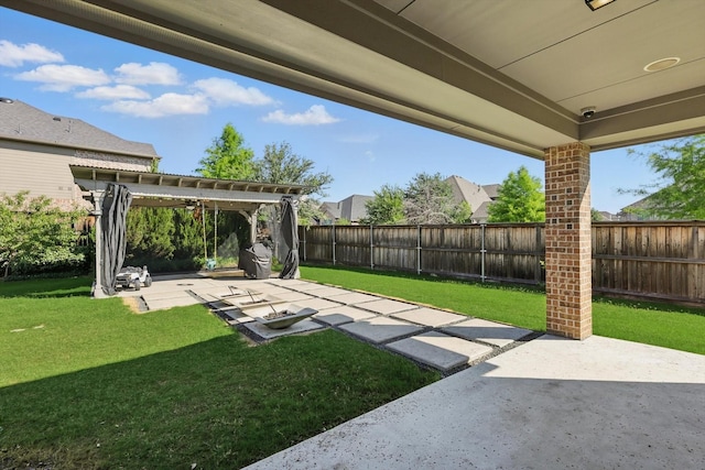 1617 Commons Way, Prosper, TX 75078 - fenced backyard featuring a patio