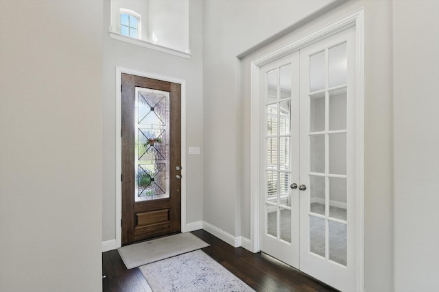 1617 Commons Way, Prosper, TX 75078 - foyer entrance featuring french doors and dark wood-type flooring
