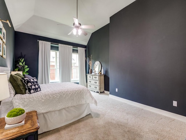 4141 Maclin Dr, Celina, TX 75009 - bedroom with lofted ceiling, carpet floors, and a ceiling fan