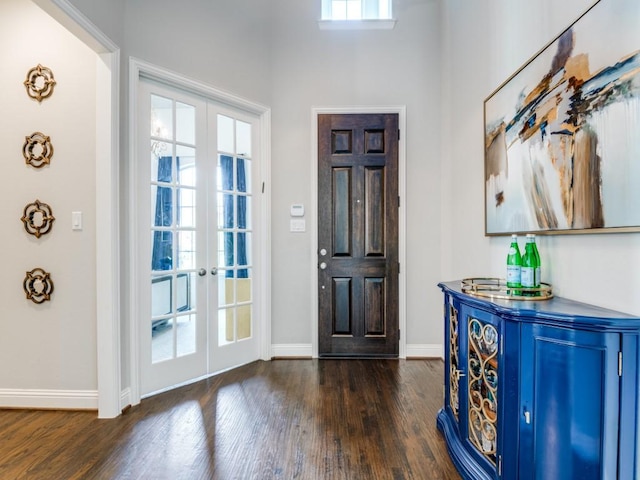 4141 Maclin Dr, Celina, TX 75009 - foyer entrance with french doors and dark wood-style floors