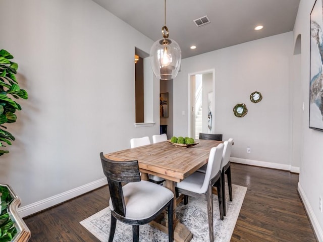 4141 Maclin Dr, Celina, TX 75009 - dining area featuring dark wood-style floors and recessed lighting