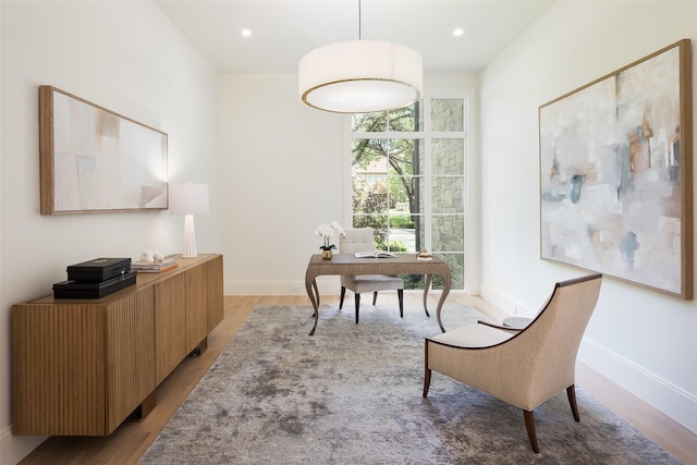 3725 Stratford Ave, Highland Park, TX 75205 - office featuring light wood finished floors and recessed lighting