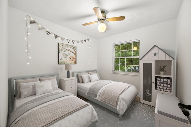 2207 English Dr, Garland, TX 75041 - carpeted bedroom with ceiling fan