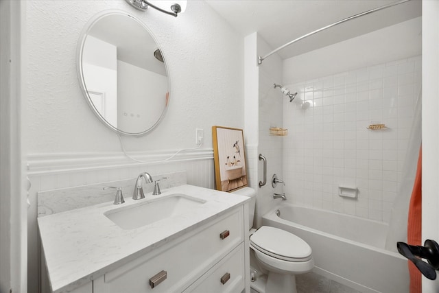 2207 English Dr, Garland, TX 75041 - bathroom with shower / bathtub combination with curtain and vanity