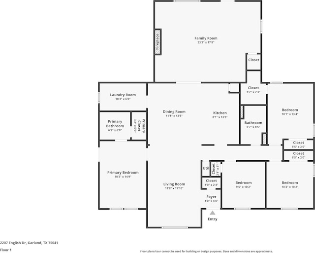 2207 English Dr, Garland, TX 75041 - view of floor plan / room layout
