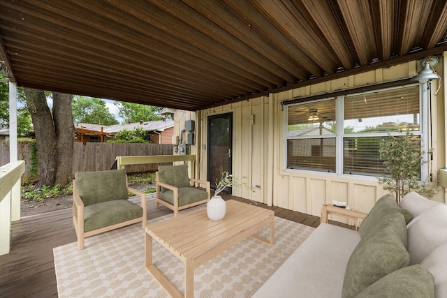 2207 English Dr, Garland, TX 75041 - wooden deck featuring outdoor lounge area