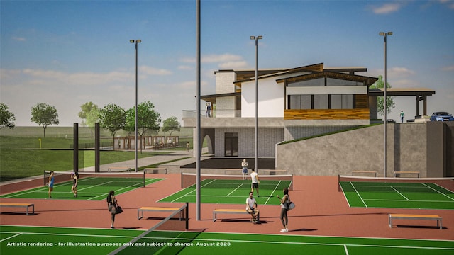 2420 Bernham Dr, Celina, TX 75009 - view of tennis court with community basketball court
