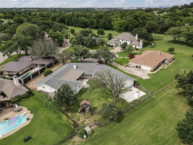 6805 Benito Ct, Fort Worth, TX 76126 - aerial overview of property's location featuring a pool area