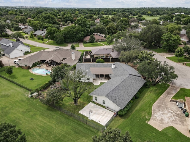 6805 Benito Ct, Fort Worth, TX 76126 - aerial perspective of suburban area featuring a pool area