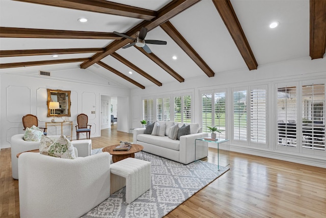 6805 Benito Ct, Fort Worth, TX 76126 - living area with a ceiling fan, recessed lighting, light wood finished floors, and a decorative wall
